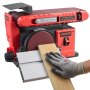 Szlifierka taśmowa i tarczowa VEVOR 400 W, szlifierka tarczowa 152,4 mm i szlifierka taśmowa 101,6 x 914,4 mm, ze stołem roboczym regulowanym w zakresie 0–45° i portem odciągu pyłu do obróbki drewna i ostrzenia noży