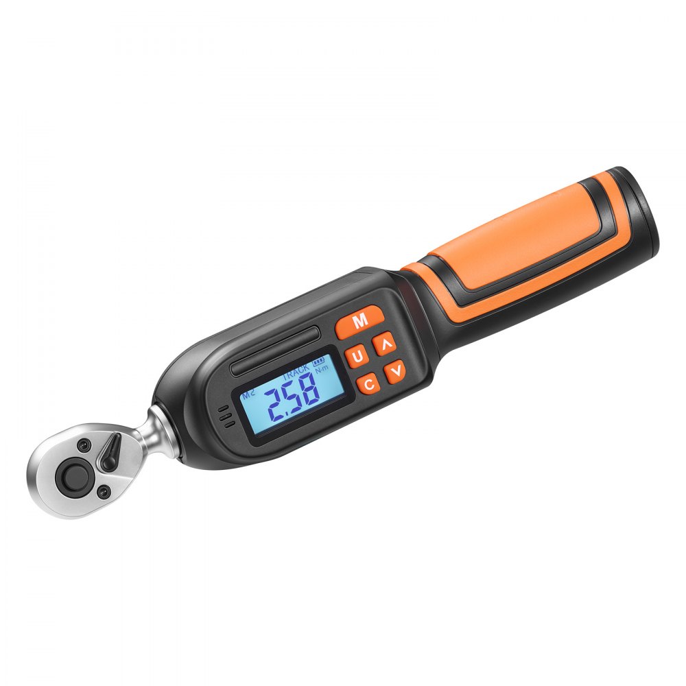 Zestaw 42 kluczy dynamometrycznych VEVOR Digital Torque Wrench 1/4", 4 sztuki, dokładność ±2%, ekran LCD z brzęczykiem i wskaźnikiem LED, nasadki, bity, przedłużki i adaptery do napraw samochodowych