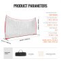 Siatka ochronna VEVOR Backstop, 620 x 140 cm Siatka ochronna do sportów piłkarskich, sprzęt treningowy z torbą transportową, ekran ochronny do treningów baseballowych, softballowych, lacrosse, piłkarskich i hokejowych, do ogrodu
