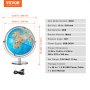 Kula edukacyjna VEVOR 254 mm, interaktywny globus świata AR z aplikacją AR Golden Globe, oświetlenie nocne LED, obrót o 720°, zabawki na prezent dla dzieci STEM, kompatybilność z urządzeniami z systemem Android lub iOS