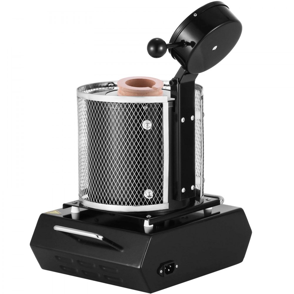 Piec do topienia złota VEVOR 1350 W, maks. temperatura 1150 ℃, cyfrowy elektryczny piec do topienia, 3 kg, ceramiczny tygiel do odlewania i rafinacji metali szlachetnych, do obróbki złota, srebra i aluminium