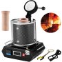 Piec do topienia złota VEVOR 1350 W, maks. temperatura 1150 ℃, cyfrowy elektryczny piec do topienia, 3 kg, ceramiczny tygiel do odlewania i rafinacji metali szlachetnych, do obróbki złota, srebra i aluminium