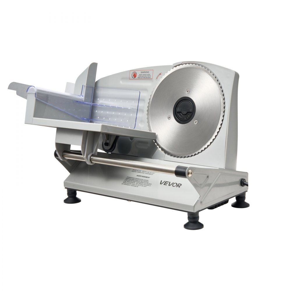 VEVOR Uniwersalna krajalnica do mięsa 150 W, 65–90 obr./min, ostrze 17 cm, regulowana grubość 0–15 mm, do mrożonego mięsa, szynki, steków najwyższej jakości