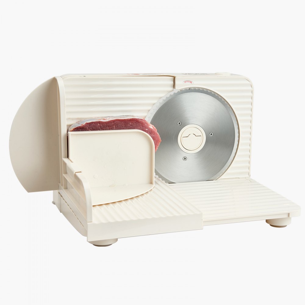 VEVOR Uniwersalna krajalnica do mięsa Elektryczna krajalnica 180 W z ostrzem 17 cm, krajalnica do mięsa z regulowaną grubością 0–15 mm, do mrożonego mięsa, szynki, steków najwyższej jakości