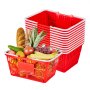 Koszyk zakupowy VEVOR, 12 szt., 21 l, plastikowy kosz transportowy PE z uchwytami, uniwersalny, pojemność do 9,07 kg, kosz piknikowy na żywność, handel detaliczny, sklepy, supermarkety, do użytku domowego, czerwony