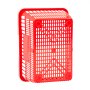 VEVOR Shopping Baskets, 4 PCS, 21L Stackable PE Plastic Grocery Baskets with Handles, Dense Mesh Structure, Holds up to 9.07kg, Portable for Grocery, Retail, Stores, Supermarket, Home Use, Red