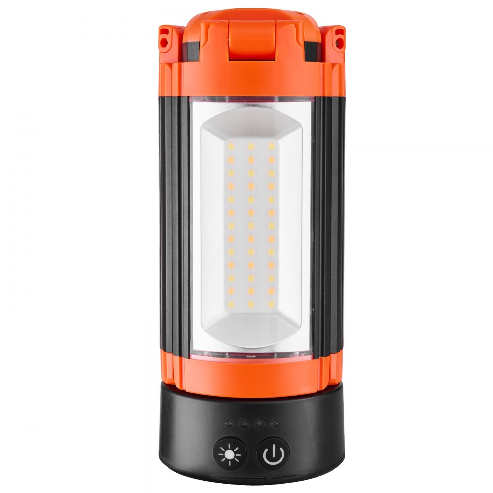 VEVOR Lampa budowlana LED ze statywem, lampa kempingowa z akumulatorem 6 Ah, z 3 głowicami, odłączanym statywem, 2200 LM, 3000 K-6500 K, z możliwością ściemniania, oświetlenie placu budowy