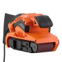 Szlifierka taśmowa VEVOR 750 W, elektryczna szlifierka do drewna, rozmiar taśmy 7,6 x 53,3 cm, regulacja prędkości 3,2–6,2 m/s, 10 pasów szlifierskich, 2 worki na pył, przewód zasilający 3 m, adapter do odkurzacza, narzędzie ręczne i stołowe 2 w 1