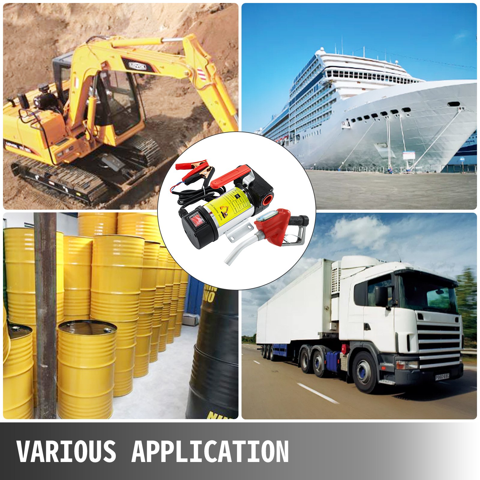 Zestaw przenośnej pompy paliwa do transportu oleju napędowego 12 V — z cyfrowym przepływomierzem