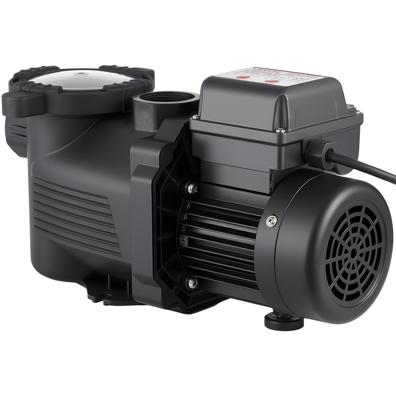 VEVOR Pool Pump, 400W, 11,100 L/H Max Flow Single Speed Swimming Pool Pump, AC 220-240V, 3450 RPM, 10 m Max Head, with 24-Hour Timer & Filter Basket, for Above-Ground & In-Ground Pools, Hot Tubs, Spas