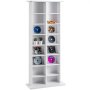 VEVOR Media Storage Cabinet, 8-Tier DVD Shelf for up to 464 CDs, Adjustable CD Shelves with 16 Compartments, Protects and Organizes Music, Film, Video Game or Memorabilia Collections, White