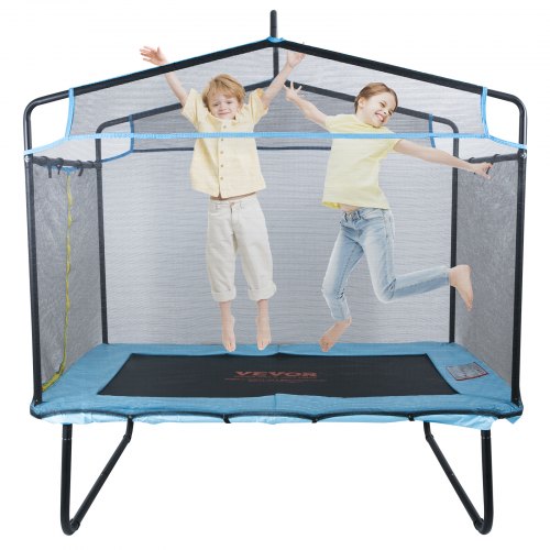 Trampoliny VEVOR dla dzieci, trampoliny dla małych dzieci do użytku wewnątrz/na zewnątrz, mini trampolina dla dzieci 175x126x165 cm z siatką zabezpieczającą, drążek gimnastyczny, hamak, trampolina rekreacyjna, prezent urodzinowy