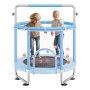 VEVOR Trampolina dziecięca Mini Trampolina rekreacyjna 147 cm dla maluchów z siatką zabezpieczającą i koszem do koszykówki, prezent urodzinowy, zabawka świąteczna dla dzieci od 3 lat, niebieska