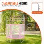 Rebounder VEVOR Mini Trampolina dla dzieci do ćwiczeń w pomieszczeniu z siatką 147 cm Różowy