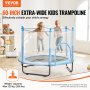 Rebounder do treningu halowego dla dzieci VEVOR Mini Trampolina z siatką 1545 mm, niebieski