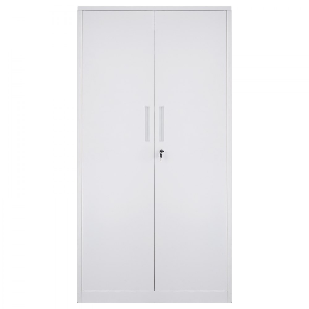 Szafka na dokumenty VEVOR 5-poziomowa z 2 magnetycznymi drzwiami, nośność 90,72 kg na półkę, zamykana szafka do przechowywania, metalowa komoda biurowa, do biura, domu itp., biała