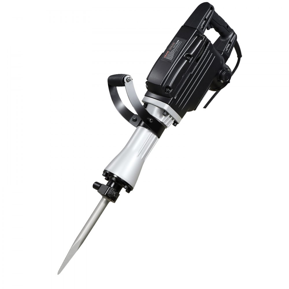 VEVOR Demolition Jack Hammer, 2800 W Powerful Electric Jackhammer, 1200 BPM Concrete Breaker with 3 Chisels, a Clay Spade, Carrying Case, Gloves, for Concrete, Wall, Brick, Tile and Foundation