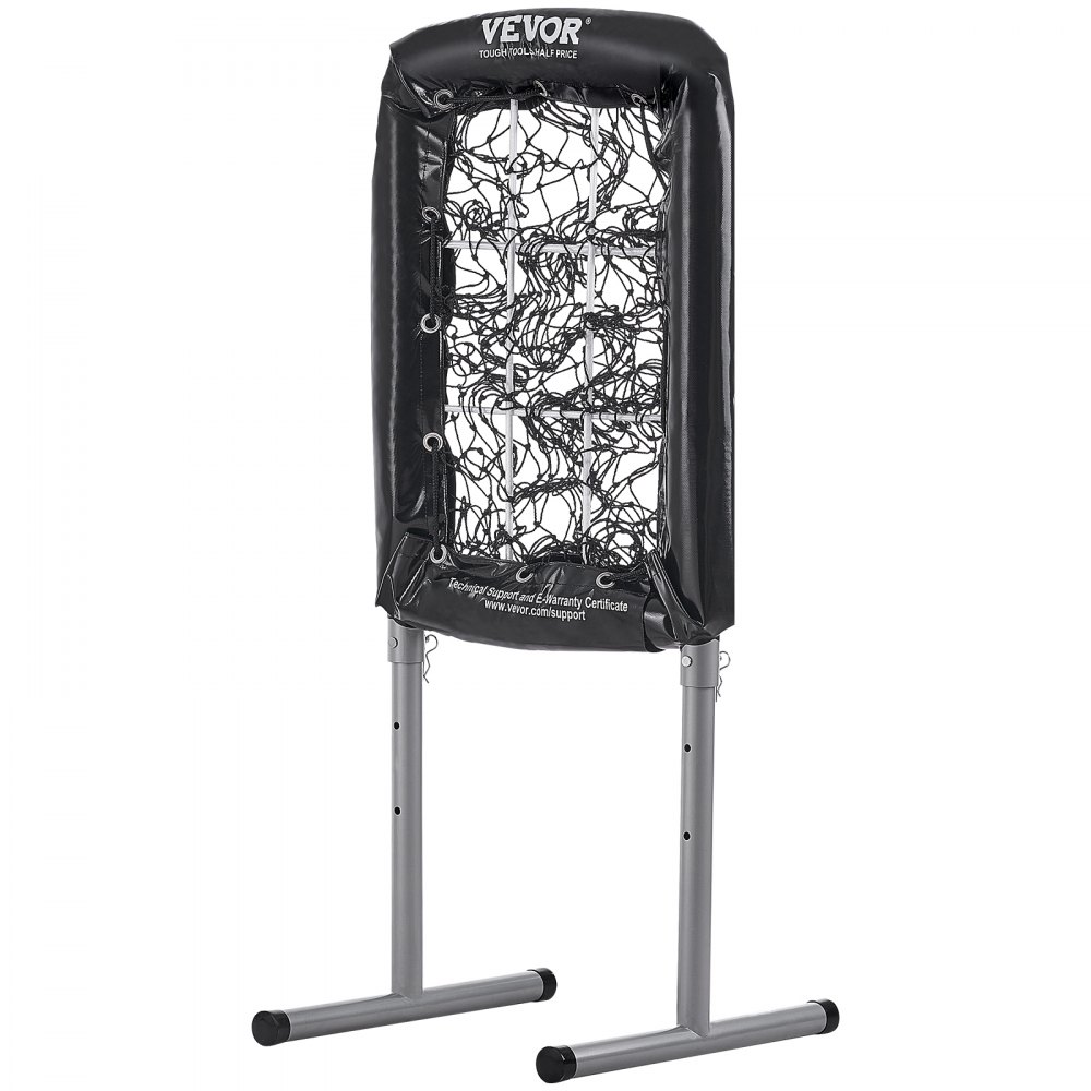 Siatka do rzucania VEVOR Pitching Net, regulowana wysokość 254 mm / 355,6 mm / 457,2 mm, 9-dołkowy sprzęt treningowy do baseballu i softballu dla młodzieży i dorosłych, przenośna, szybko składana, czarna