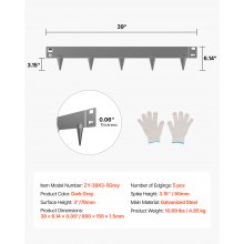VEVOR obrzeże trawnikowe palisada ogrodowa obrzeże rabatowe opakowanie 5 szt. 990x156mm