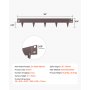 Obrzeże trawnikowe VEVOR, opakowanie 5 szt., 990 x 156 x 1,5 mm, metalowe obrzeże rabat kwiatowych, wytrzymałe obrzeże trawnika, łatwe w montażu, rozdzielacz do rabat kwiatowych, ścieżek ogrodowych, brązowe