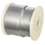 Lina stalowa VEVOR φ6,35 mm, długość 76,2 m, ocynkowana, lina ze stali węglowej, wytrzymałość na zerwanie 31,1 kN, 7 x 19 splotów, lina do balustrad tarasowych, krat ogrodowych, w zestawie rękawice