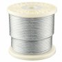 Lina stalowa VEVOR φ6,35 mm, długość 76,2 m, ocynkowana, lina ze stali węglowej, wytrzymałość na zerwanie 31,1 kN, 7 x 19 splotów, lina do balustrad tarasowych, krat ogrodowych, w zestawie rękawice