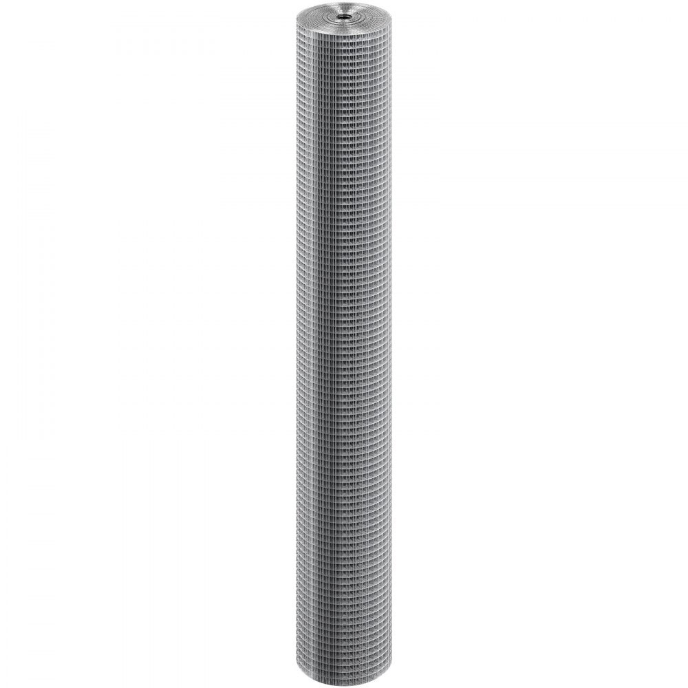 Siatka druciana VEVOR 1220 mm x 15,24 m, siatka oczkowa do woliery, grubość 19, ocynkowana ogniowo, rolka, rozmiar oczek 12,7 x 12,7 mm, ogrodzenie z siatki łańcuszkowej do klatek dla królików i małych gryzoni