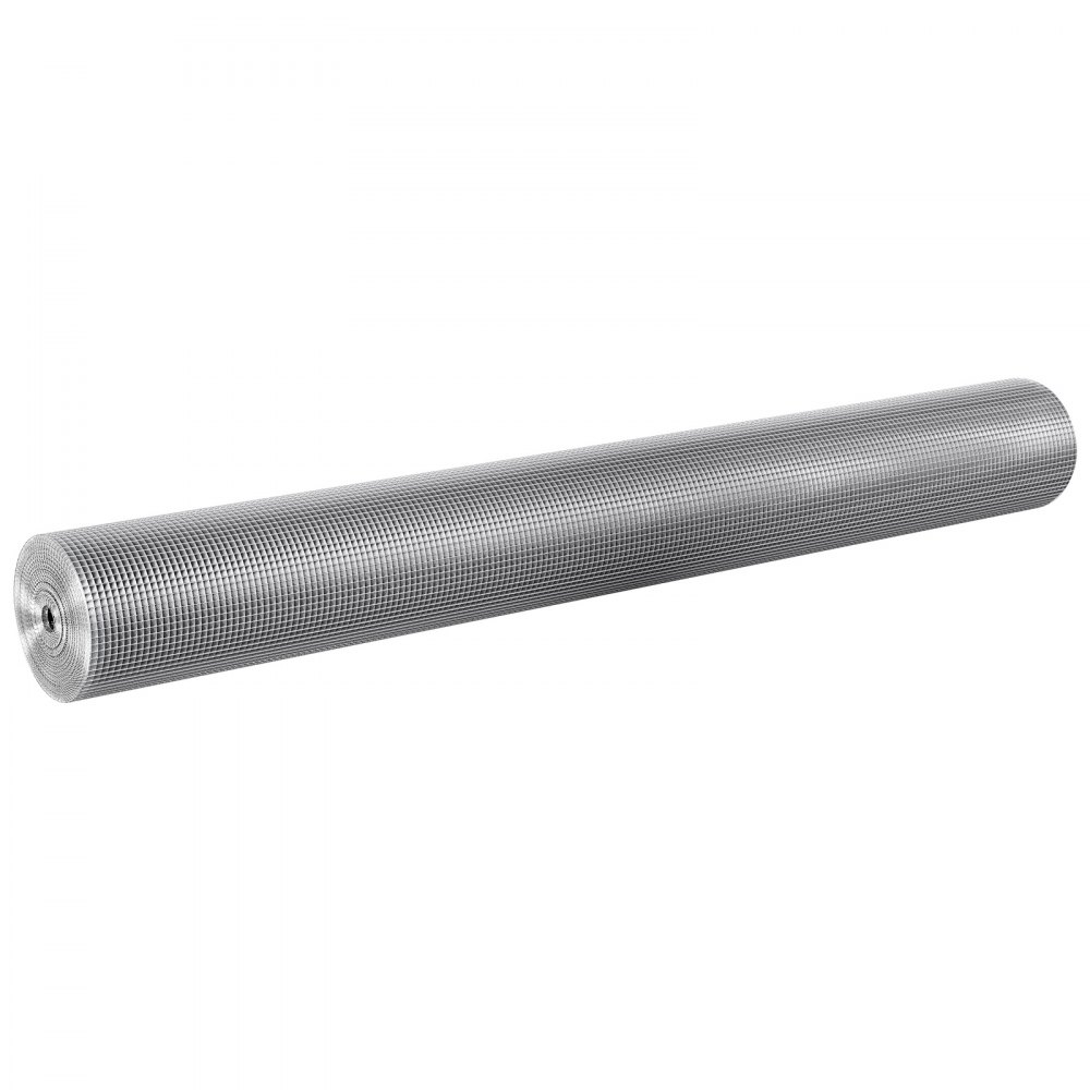 VEVOR Hardware Cloth 6.35 mm 1220 mm x 15.24 m 23 Gauge Chicken Wire Fence, Hot-Dip Galvanized After Welding Metal Wire Mesh Roll, Garden Plant Welded Fencing Roll Supports Poultry Netting Cage Fence