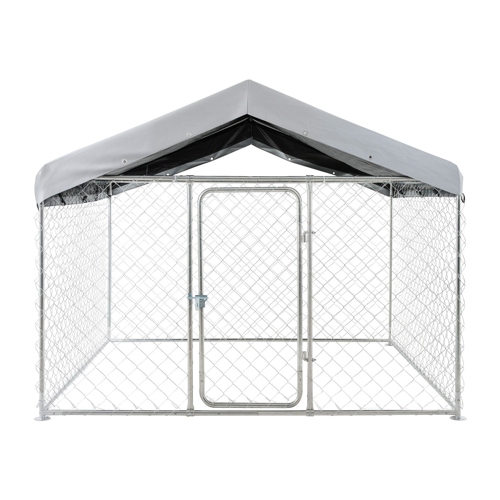 VEVOR Buda dla psa, 2x2x1,6 m, z zamkiem zabezpieczającym, zewnętrzna buda dla psa z dachem wodoodpornym i odpornym na promieniowanie UV, solidna buda/wybieg dla dużych psów