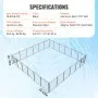 VEVOR Pool Fence, 1.21 x 21.95 m Detachable Child Safety Pool Fence, Easy DIY Installation, Swimming Pool Fence, 340 g Teslin PVC Pool Fence Net, Protects Children and Pets