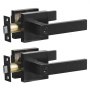 VEVOR 2x Black Door Hardware Compatible Door Thickness 34.9-45 mm Zinc Alloy (ZnAl4) Door Handle with Locking Function Includes 2 Keys Adjustable Door Knob 60-70 mm Lever Handle Set