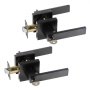 VEVOR 2x Black Door Hardware Compatible Door Thickness 34.9-45 mm Zinc Alloy (ZnAl4) Door Handle with Locking Function Includes 2 Keys Adjustable Door Knob 60-70 mm Lever Handle Set