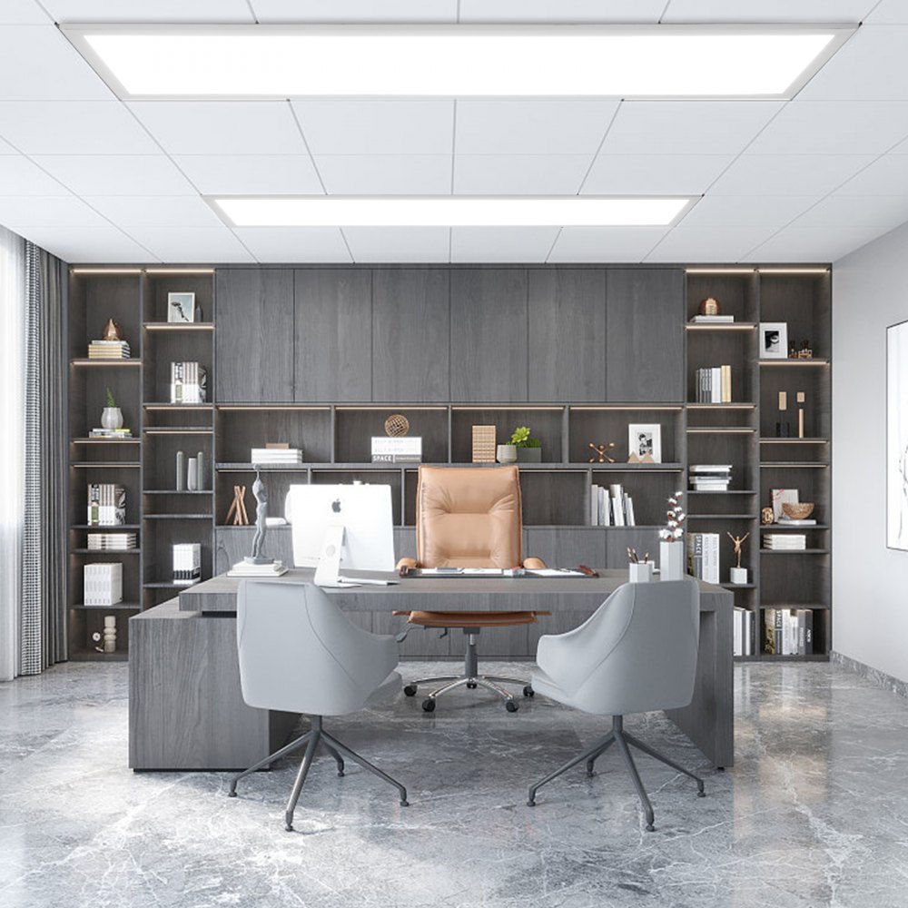 Lampa sufitowa LED VEVOR płaska 30W lampa sufitowa ściemnialna za pomocą pilota 2700-6500K lampa dzienna 3000lm współczynnik oddawania barw (CRI) Ra≥80 lampy LED prostokątne 100x25cm do łazienki kuchnia przedpokój