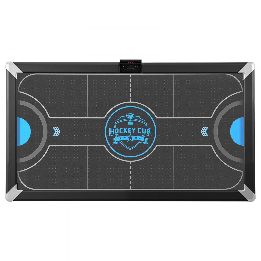 Stół do hokeja powietrznego VEVOR 226 x 127 x 82 cm z elektronicznym systemem punktacji na wieczory rodzinne, do piwnic i użytku domowego, równomierna cyrkulacja powietrza, oświetlenie LED, ochraniacze narożników i regulowane nóżki