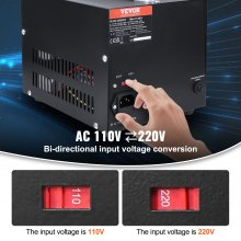 VEVOR 1000VA Przetwornik napięcia Transformator AC 110V⇋220V Transformator Przetwornica 2x US NEMA 5-15R 3-pin/2x standardowe europejskie gniazda wyjściowe Shucko, 1x port USB 5V, 1x gniazdo Type-C