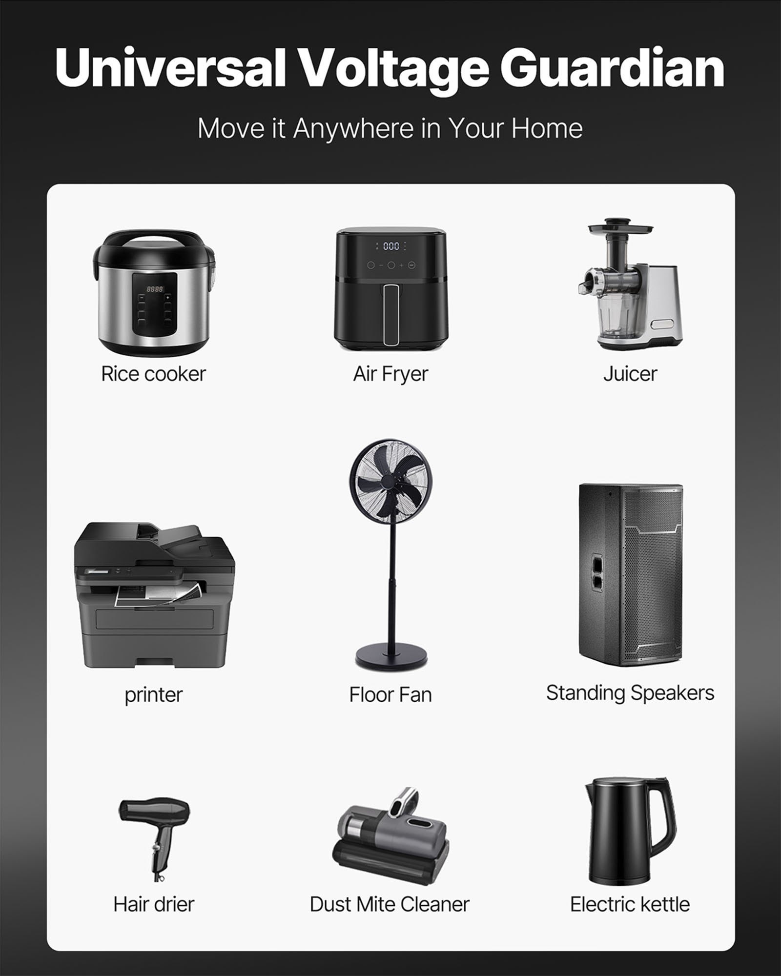 Konwerter napięcia VEVOR 5000 W AC 110 V⇋220 V Konwerter transformatorowy 3 x amerykańskie gniazda wyjściowe NEMA 5-15R 3-pinowe / 3 x europejskie gniazda wyjściowe Shucko, 1 x port USB 5 V i 1 x gniazdo typu C