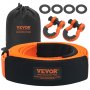 Zestaw do odzyskiwania pasa holowniczego VEVOR 76,2 mm x 6,1 m (MBS-16329 kg) Pasek wciągarki Tree Saver, potrójnie wzmocniona pętla i osłony ochronne oraz torba do przechowywania, szekla 3/4" typu D-Ring do samochodów ciężarowych, jeepów, SUV-ów i pojazdów ATV