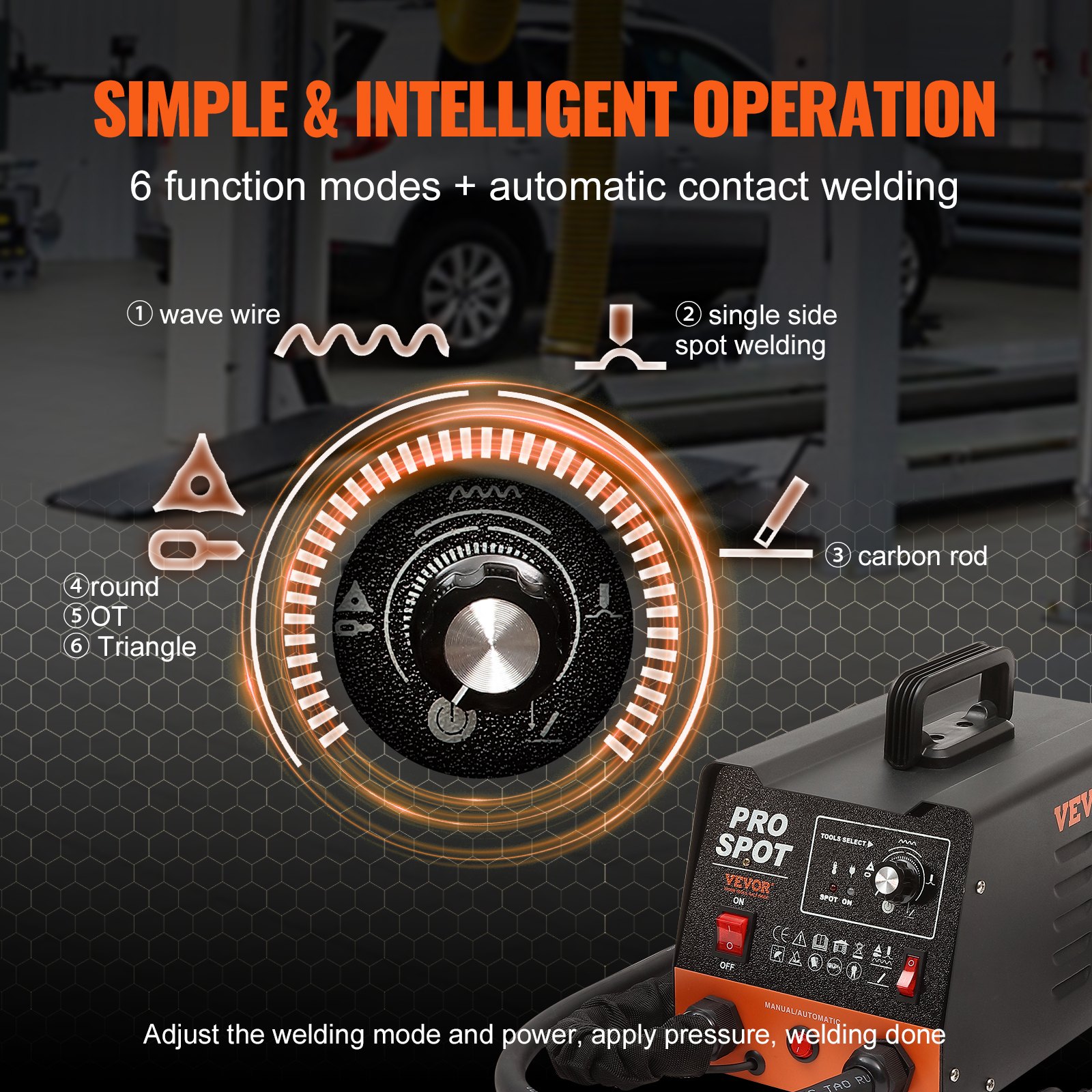 VEVOR Spot Welder Dent Repair Machine 3kW Stud Welder Dent Repair 6-in-1 Welder with Overheating Protection System Bodywork Spot Welder 1.2mm Welding Strength for Carbon Steel Stainless Steel Iron