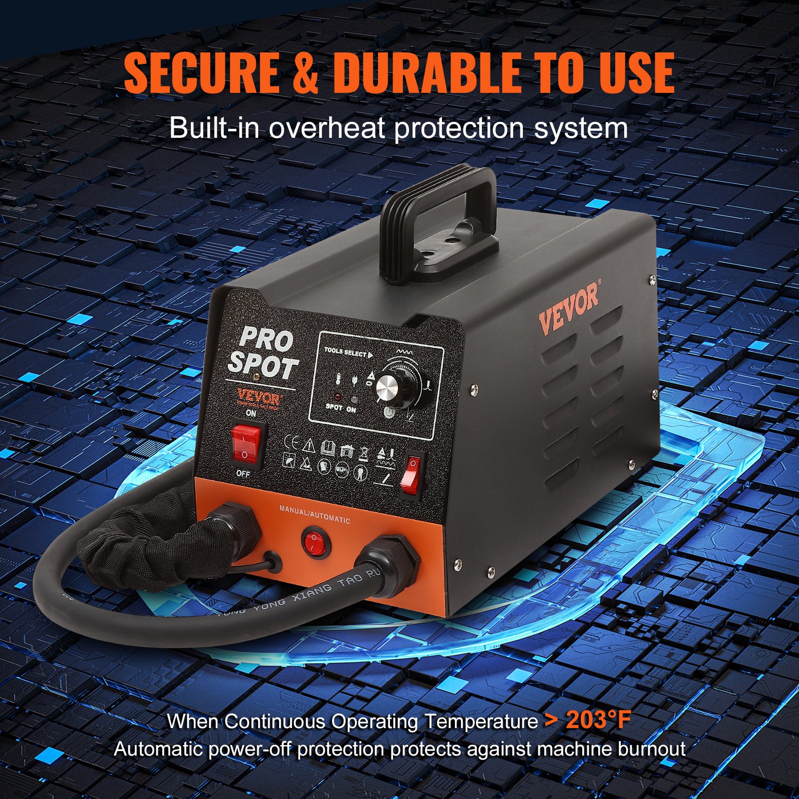 VEVOR Spot Welder Dent Repair Machine 3kW Stud Welder Dent Repair 6-in-1 Welder with Overheating Protection System Bodywork Spot Welder 1.2mm Welding Strength for Carbon Steel Stainless Steel Iron