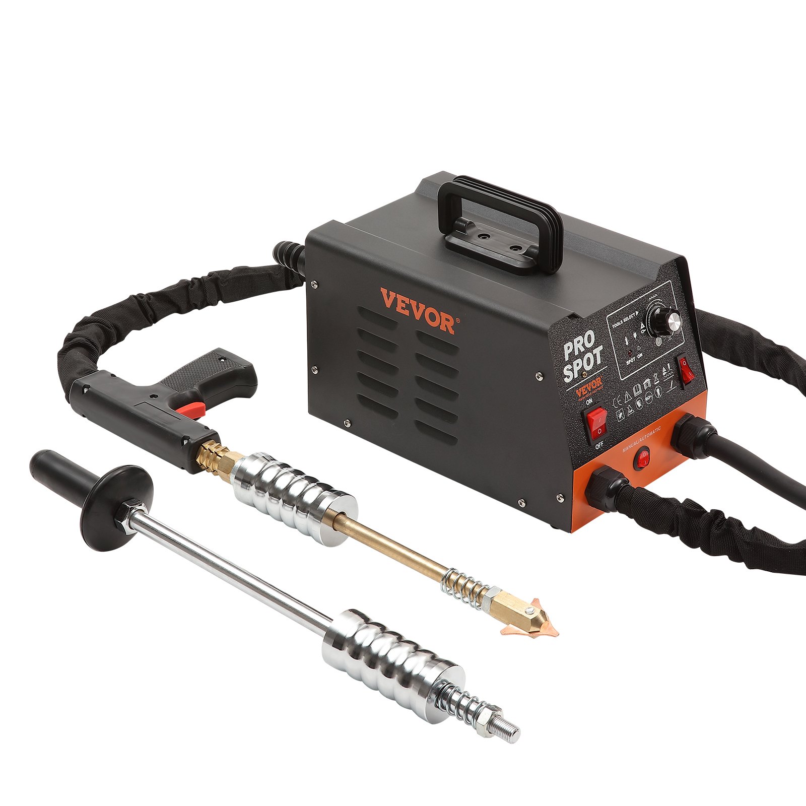 VEVOR Spot Welder Dent Spotter 3kW Spawarka do usuwania wgnieceń 6 w 1 Spawarka z systemem ochrony przed przegrzaniem Body Spotter Grubość spawania 1,2 mm do stali węglowej, stali nierdzewnej i żelaza