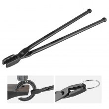 Szczypce kowalskie VEVOR, 458 x 38 x 19,0 mm Szczypce ze szczękami wilka 96 ± 5° Maksymalny kąt szczęki, Szczypce ze szczękami wilka wykonane ze stali węglowej, maks. grubość szczęk 8 mm, Szczypce do kucia z przedłużonym uchwytem