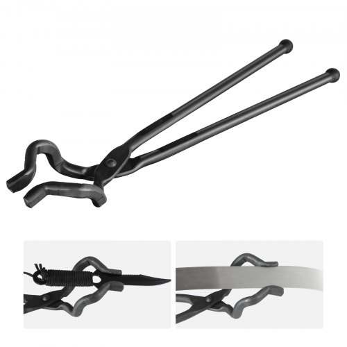 Szczypce kowalskie VEVOR, 463 x 78 x 52,3 mm Szczypce do kucia ZV Bit 96 ± 5° Maksymalny kąt szczęki, Szczypce do bitów ZV ze stali węglowej, Maksymalna grubość szczęk 10,4 mm, Szczypce do kucia z przedłużonym uchwytem