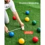Zestaw do gry w bule VEVOR z 8 kulami żywicznymi (100 mm) i koralikami, torbą transportową (czarną) i miarką, w kolorze czerwonym/zielonym/niebieskim/żółtym, dla 2–8 graczy, zestaw do gry w bule na plażę, trawnik, rodzinę, ogród, zewnątrz