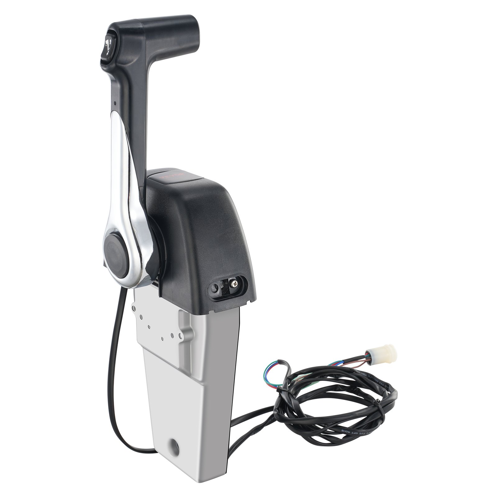 VEVOR Sterowanie przepustnicą łodzi, 704-48205-P1, montowany na górze zdalny moduł sterowania silnikiem zaburtowym Yamaha 4-suwowym, moduł sterowania przepustnicą łodzi z przełącznikiem trymu elektrycznego i wiązką przewodów o długości 144 cm