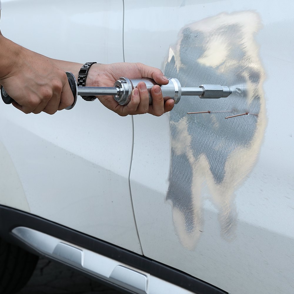 Zgrzewarka punktowa VEVOR 800W, zestaw do usuwania wgnieceń ze szpilek, 5 trybów spawania, narzędzie do usuwania wgnieceń, młotek ślizgowy 425 mm, odpowiedni do stali węglowej, stali nierdzewnej, żelaza, blachy ocynkowanej itp.