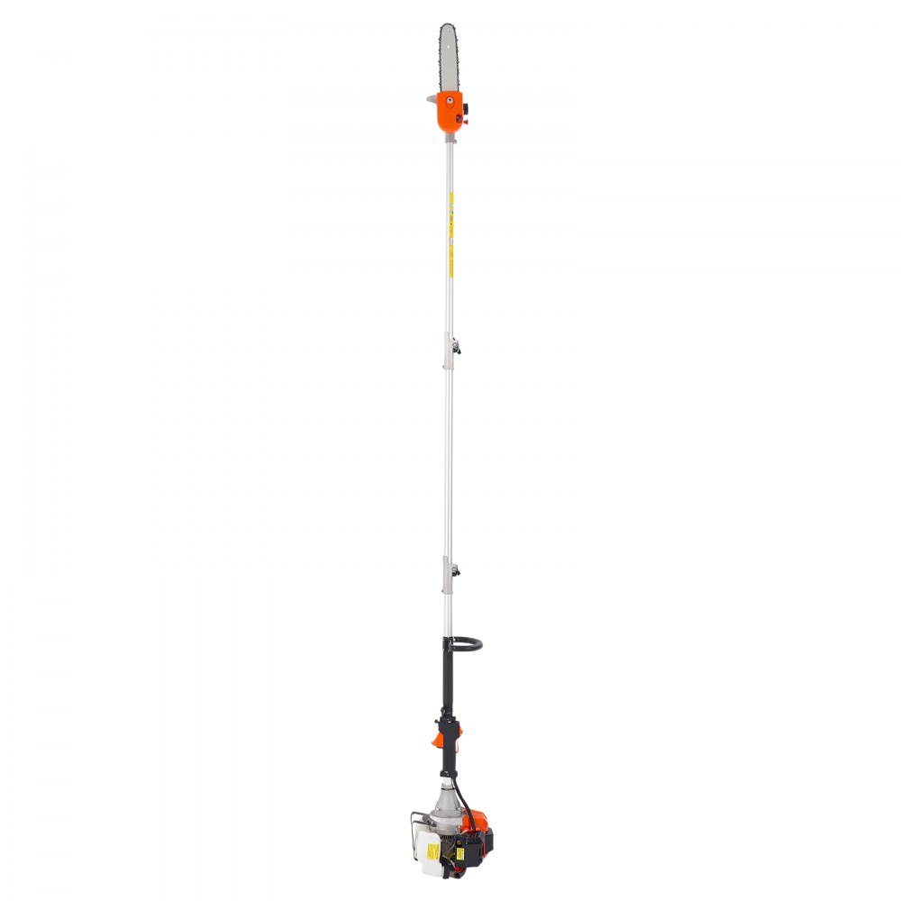 VEVOR Spalinowa piła łańcuchowa z silnikiem teleskopowym 43 cm3, dwusuwowa, z głowicą obrotową, wysięgnik rozsuwany 2,11–3,61 m, prowadnica 25,4 cm, zbiornik paliwa 850 ml, do ścinania drzew