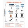 VEVOR 2 w 1 Teleskopowa szczotka do mycia paneli słonecznych, zestaw do czyszczenia instalacji fotowoltaicznych z aluminiowym teleskopem 2-10 m, przyłączem wodnym 20 m, ściągaczką i dozownikiem mydła, szczotka do czyszczenia systemów solarnych, okien i dachów tarasowych