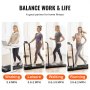 VEVOR Walking Pad Treadmill for Under-Desk Use, Work Treadmill, Foldable Treadmill with 120 kg Weight Capacity, Portable 2-in-1 Pad with 2.5 HP, Handlebar, Remote Control, LED Display, 1-10 km/h