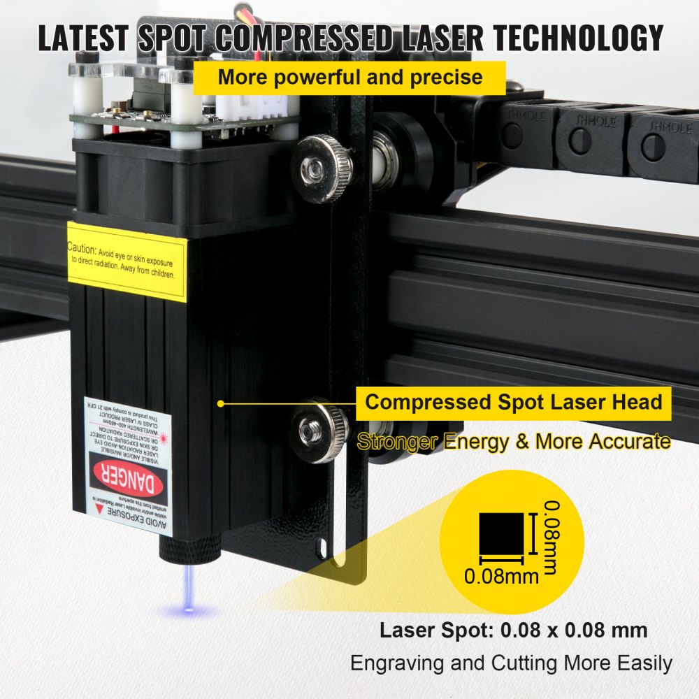 VEVOR Maszyna do Grawerowania Laserowego, Obszar Roboczy 460x810 mm Grawer Laserowy, Stop Aluminium Grawerowanie Frezowanie, 6W 6000 mm/min Maszyna do Grawerowania do Papierze, Drewnie, Skórze, Akrylu