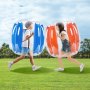 VEVOR Nadmuchiwane piłki Bumper Ball, 2 sztuki, 0,9 m, dla dzieci i młodzieży, PVC Bumper Ball do gier zespołowych na świeżym powietrzu, Zabawki na plac zabaw, podwórko, Czerwone paski + Niebieskie paski